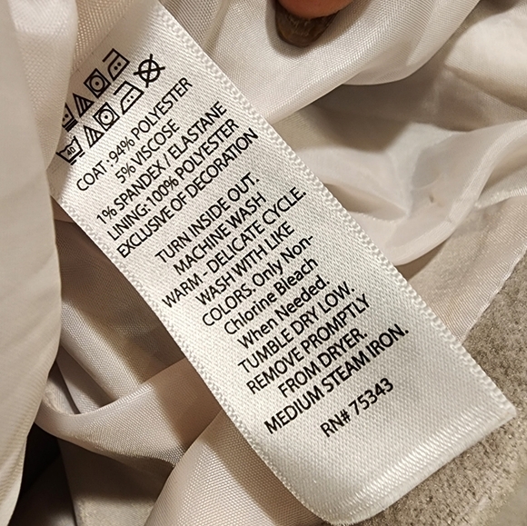 TAHARI baby Girl pink and gray Pea Coat Jacket size 12M - Picture 3 of 10